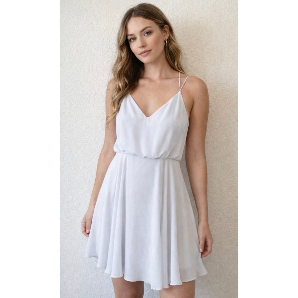 JENNY YOO COLLECTION | Blue Spaghetti Strap
Blouson Dress Women's Size 12